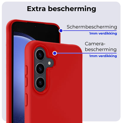 Samsung S23 FE Hoesje Siliconen Backcover Lichtgewicht - Rood