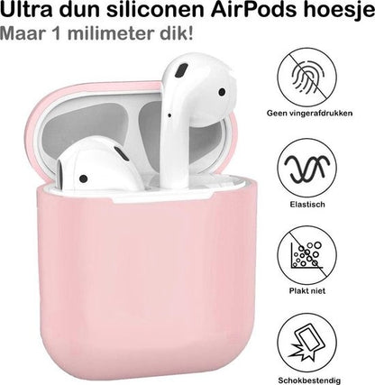AirPods 2 Hoesje Siliconen Lichtgewicht - Lichtroze