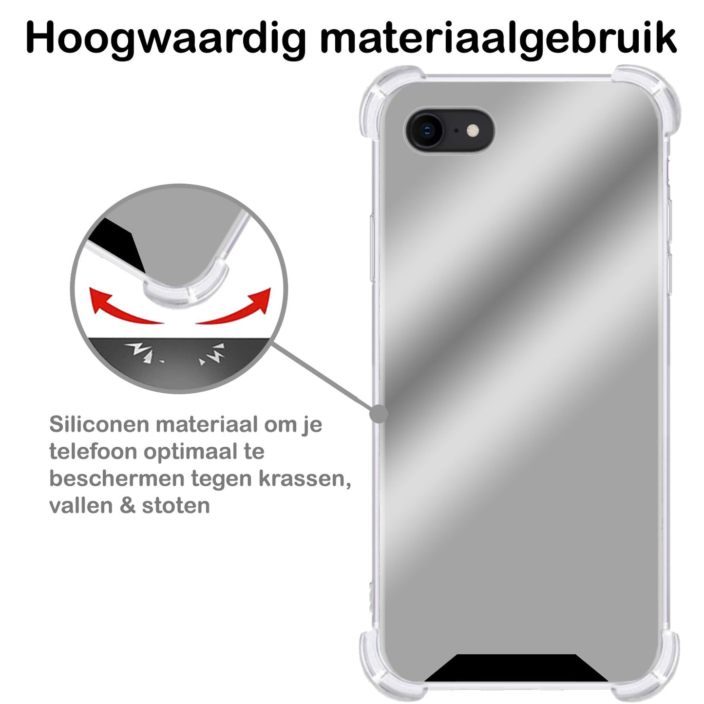 iPhone SE 2022 Hoesje Shock Proof Siliconen - Zilver