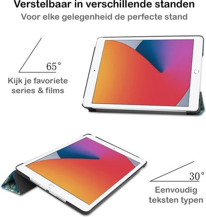 iPad 10.2 2020 Trifold Bookcase Hoes - Bloesem