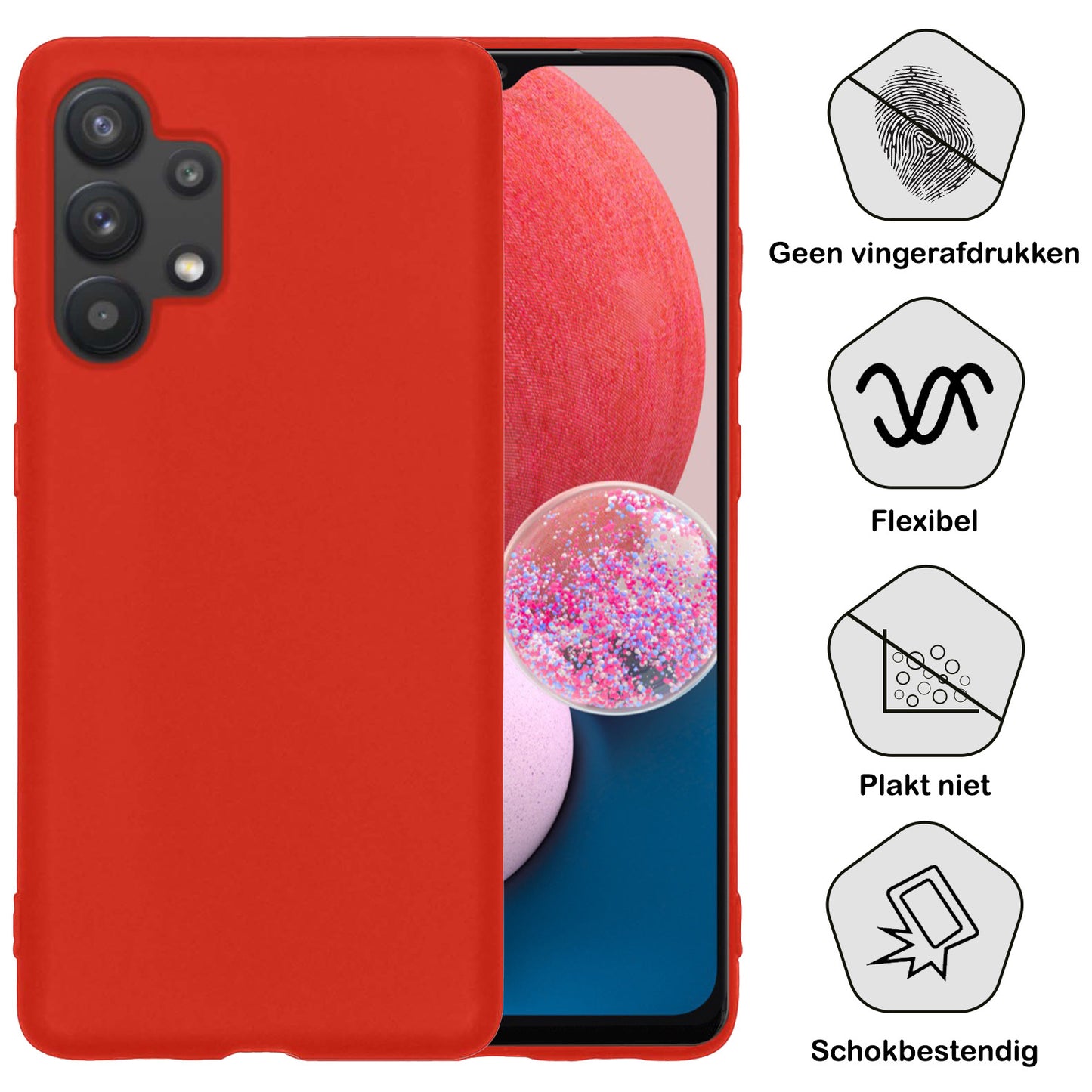 Samsung A13 4G Hoesje Siliconen - Rood