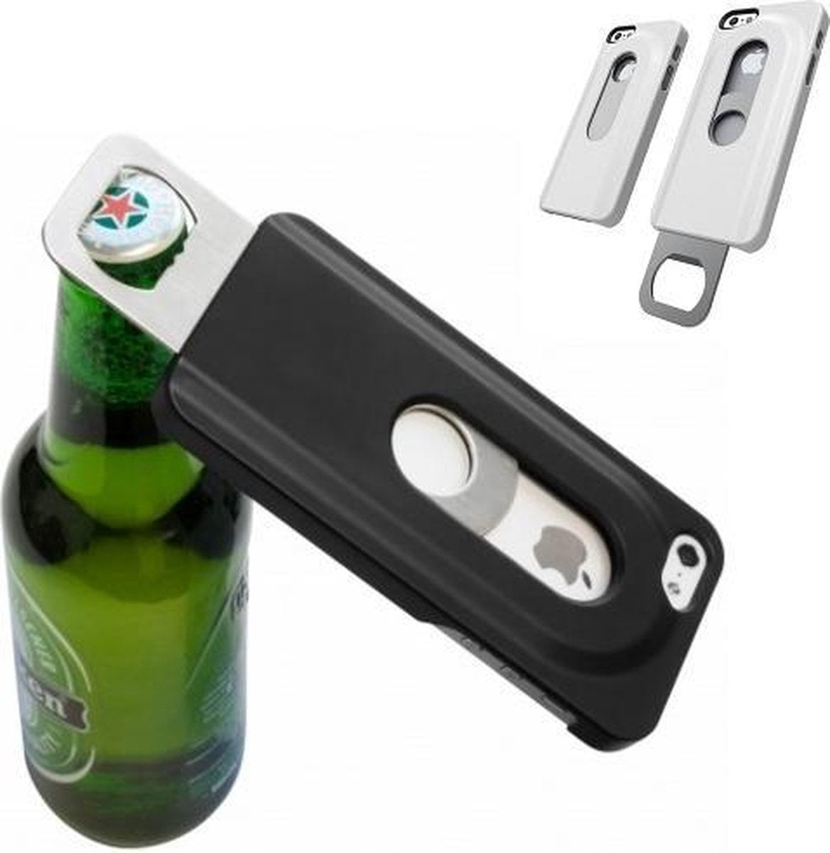 Geschikt voor iPhone 4/4s Hoesje Bier Fles Opener Case Bieropener Cover - Wit