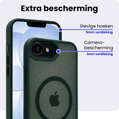 iPhone 17e Hoesje Geschikt voor Magsafe Backcover Shockproof - Donkergroen