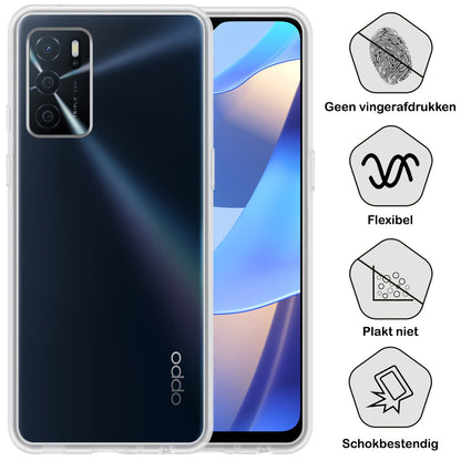 OPPO A16 Hoesje Siliconen Backcover Lichtgewicht - Transparant