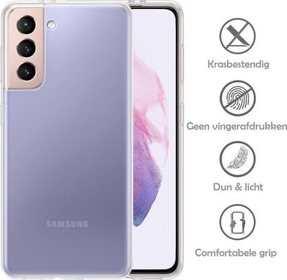 Samsung S21 Plus Hoesje Siliconen Backcover Lichtgewicht - Transparant