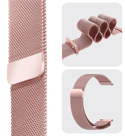 Milanese Horlogeband Geschikt voor Samsung Watch 5 Bandje Milanees - Polsbandje Met Magneetsluiting Geschikt voor Samsung Galaxy Watch 5 Bandje Milanees - Rose Goud