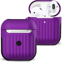 AirPods 1 Hoesje Siliconen met Ribbels Shockbestendig - Paars