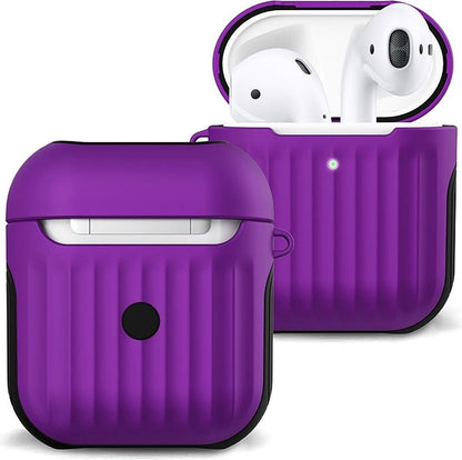 AirPods 1 Hoesje Siliconen met Ribbels Shockbestendig - Paars