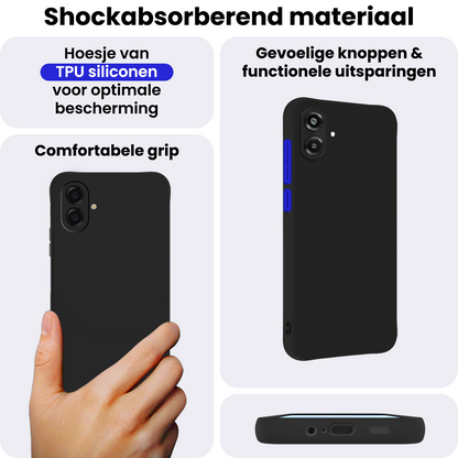 Samsung A07 Hoesje Siliconen Backcover Lichtgewicht - Zwart