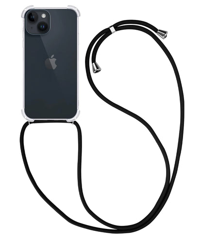 iPhone 15 Hoesje met Koord Backcover Shockproof - Transparant