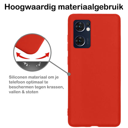 OPPO Find X5 Lite Hoesje Siliconen Backcover Lichtgewicht - Rood