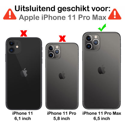 iPhone 11 Pro Max Hoesje Bookcase Cover met Kaarthouder - Donkerblauw