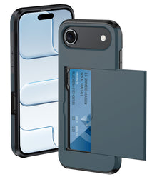 iPhone Air Hoesje Kaarthouder Hard Case Shockproof - Donkerblauw