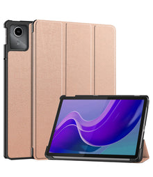 Lenovo Tab M11 Trifold Bookcase Hoes - Rosé goud