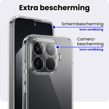 Xiaomi 15T Pro Hoesje Siliconen Backcover Lichtgewicht - Transparant