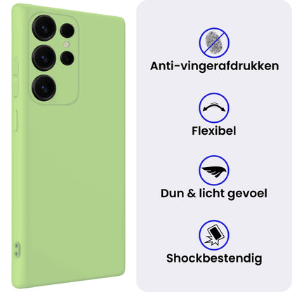 Samsung S25 Ultra Hoesje Siliconen Backcover Lichtgewicht - Groen