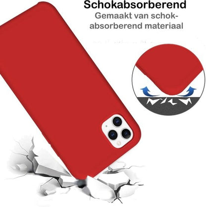 iPhone 11 Pro Hoesje Siliconen Backcover Lichtgewicht - Rood