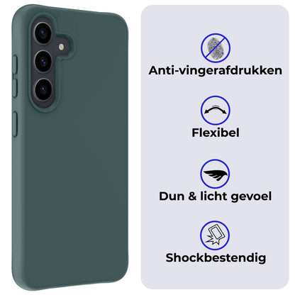 Samsung S24 Hoesje Siliconen - Donkergroen