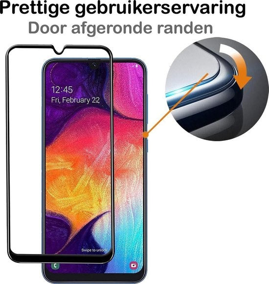 Samsung A20e Screenprotector Full Cover Tempered Glass