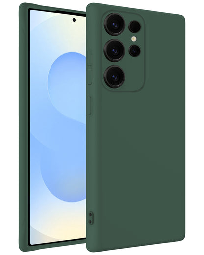 Samsung S25 Ultra Hoesje Siliconen Backcover Lichtgewicht - Donkergroen