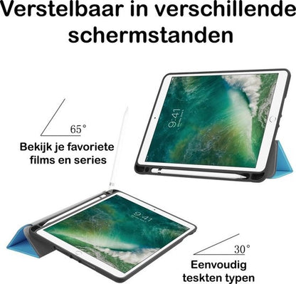 iPad Air 1 Trifold Bookcase Hoes - Lichtblauw