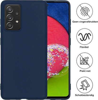 Samsung A52s Hoesje Siliconen Backcover Lichtgewicht - Donkerblauw