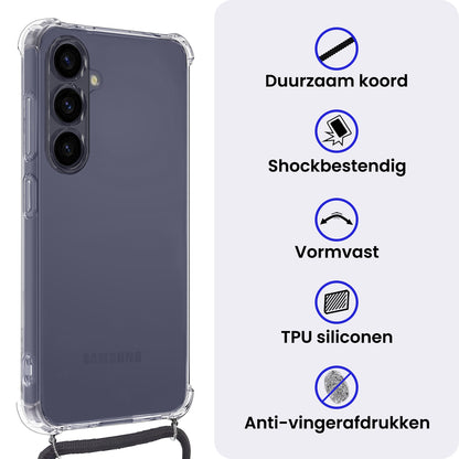 Samsung A57 Hoesje met Koord Backcover Shockproof - Transparant