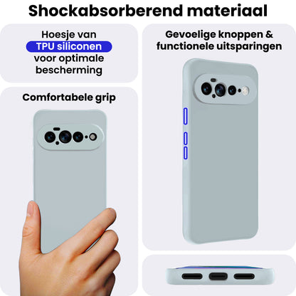 Google Pixel 11 Pro XL Hoesje Siliconen Backcover Lichtgewicht - Lichtblauw