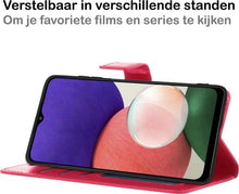 Samsung A22 5G Hoesje Bookcase Cover met Kaarthouder - Donkerroze