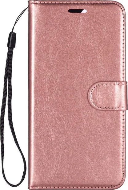 iPhone 12 Hoesje Bookcase Cover met Kaarthouder - Rosé goud