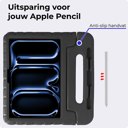 iPad Pro 2024 (11 inch) Kinderhoes Shockabsorberend Foam - Zwart