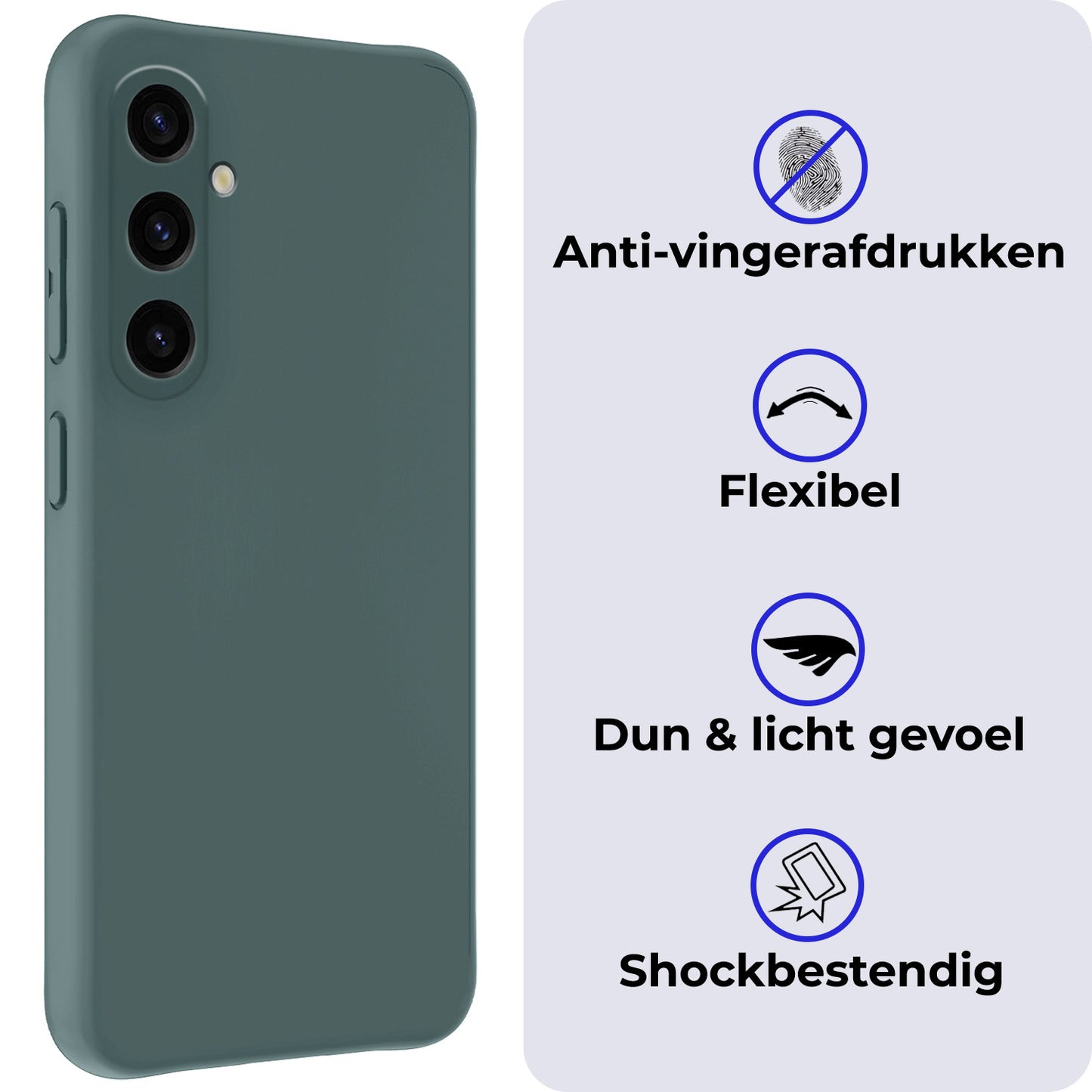 Samsung A35 Hoesje Siliconen - Donkergroen