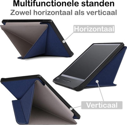 Kobo Libra H2O Trifold Bookcase Hoes - Donkerblauw