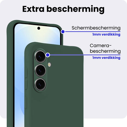 Samsung S25 FE Hoesje Siliconen Backcover Lichtgewicht - Donkergroen