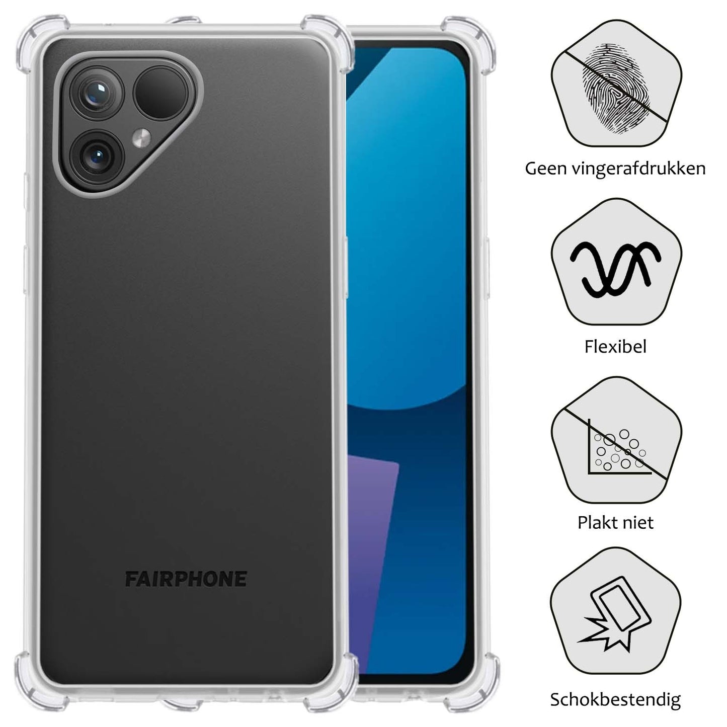 Fairphone 5 Hoesje Shock Proof Siliconen - Transparant