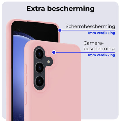 Samsung S23 FE Hoesje Siliconen Backcover Lichtgewicht - Lichtroze
