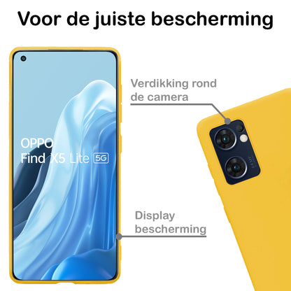 OPPO Find X5 Lite Hoesje Siliconen - Geel