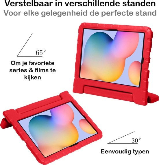 Samsung Galaxy Tab S6 Lite Hoesje Kids Cover Bumper - Rood