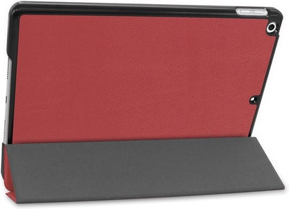 iPad 10.2 2019 Trifold Bookcase Hoes - Donkerrood