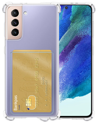Samsung S21 FE Hoesje Kaarthouder Backcover Shockproof - Transparant