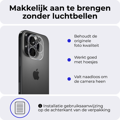iPhone 16 Pro Max Camera Screenprotector Gehard Glas