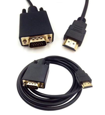 HDMI naar VGA Kabel Adapter Converter - HDMI VGA Kabel Omvormer 1080p HD - 1.8 Meter - Zwart