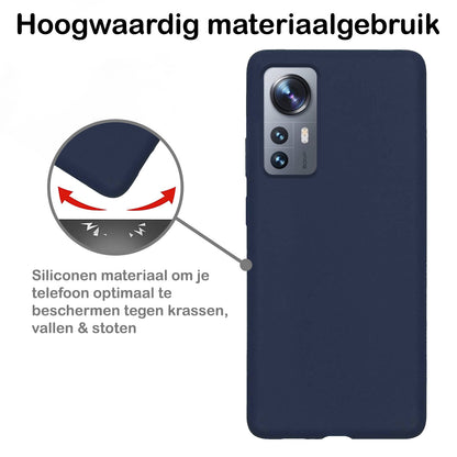 Xiaomi 12 Pro Hoesje Siliconen Backcover Lichtgewicht - Donkerblauw