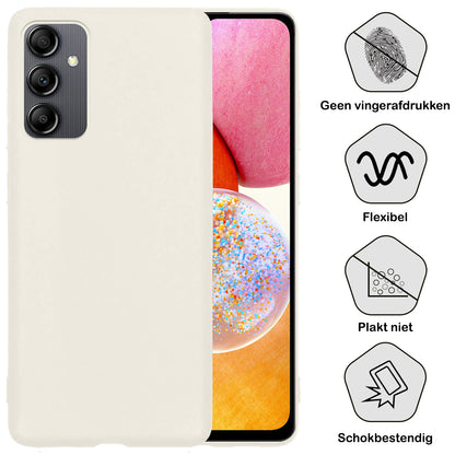 Samsung A14 Hoesje Siliconen Backcover Lichtgewicht - Wit
