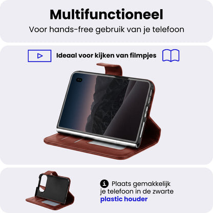 iPhone Duo Hoesje Bookcase Cover met Kaarthouder - Bruin