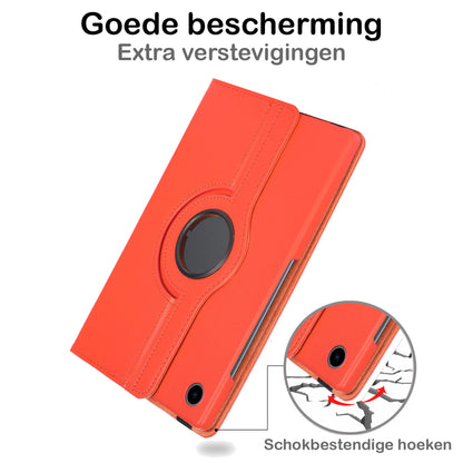 Samsung Galaxy Tab A8 Hoesje 360ðð Draaibare Book Case Kunstleer - Oranje