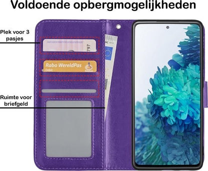 Samsung S20 FE Hoesje Bookcase Cover met Kaarthouder - Paars