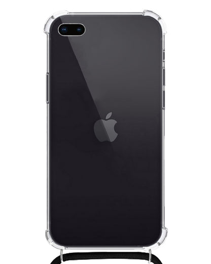 iPhone 8 Plus Hoesje met Koord Backcover Shockproof - Transparant
