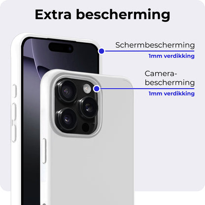 iPhone 16 Pro Hoesje Siliconen Backcover Lichtgewicht - Wit