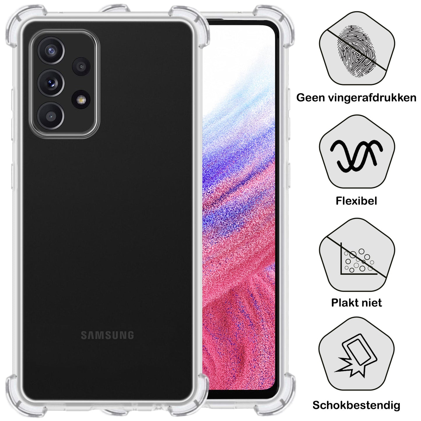 Samsung A53 Hoesje Shock Proof Siliconen - Transparant